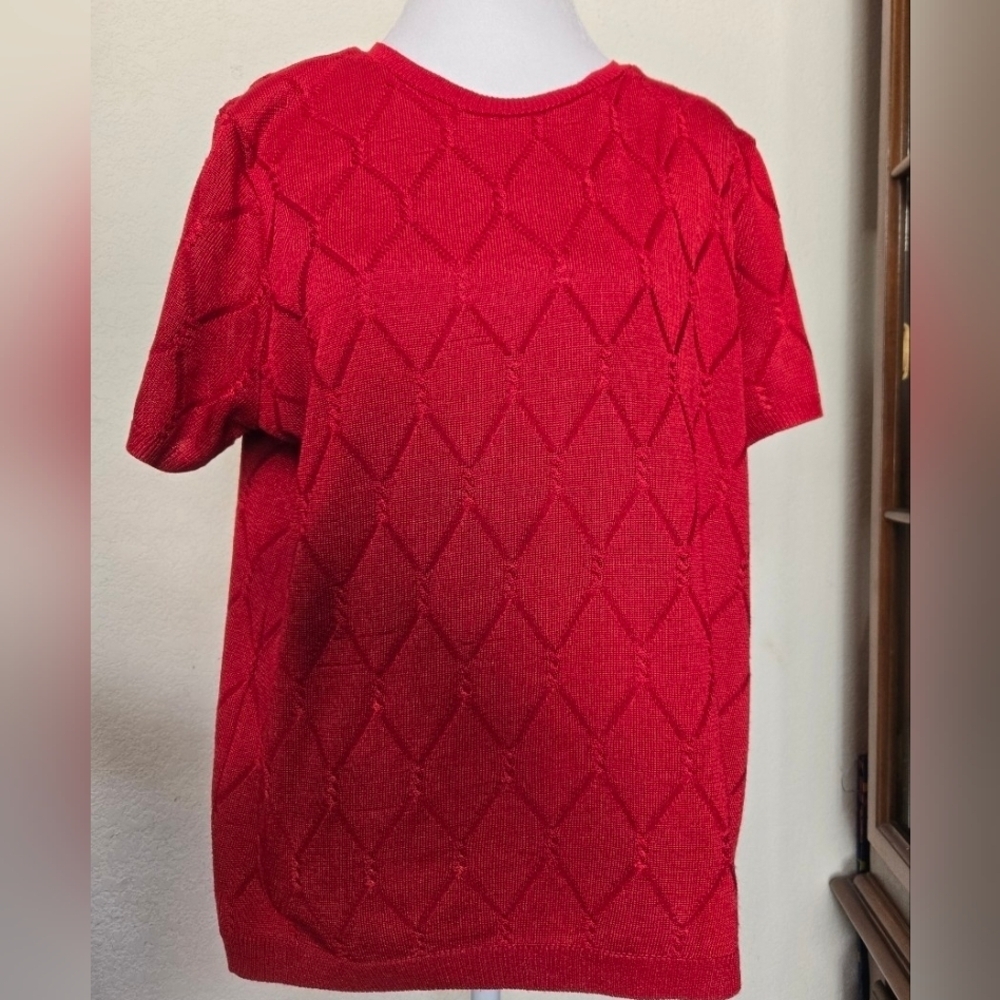 Alfred Dunner Red Women's Short Sleeve Top.Size M petite - Picture 2 of 9
